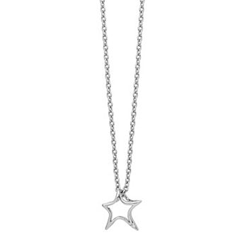 White Ice Sterling Silver Diamond Accent Star Necklace