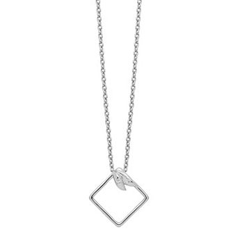 White Ice Sterling Silver Diamond Accent Square Necklace