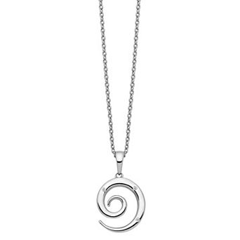 White Ice Sterling Silver Diamond Accent Swirl Necklace