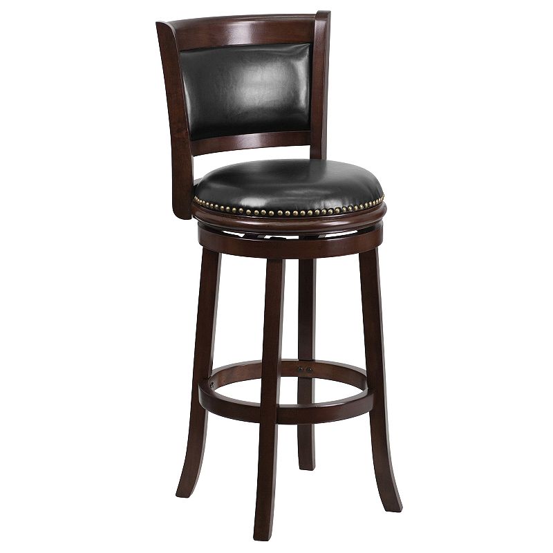 Flash Furniture Swivel Cappuccino Bar Stool, Black
