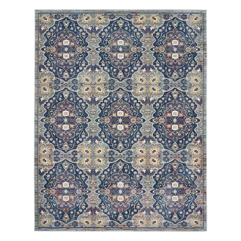 Nourison Global Vintage Multi Floral Indoor Rug, Blue, 6Ft Rnd