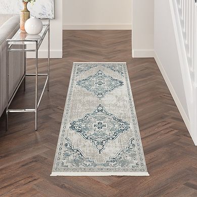 Nourison Geneva Traditional Medallion Fringe Indoor Rug