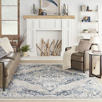 Nourison Geneva Traditional Medallion Fringe Indoor Rug