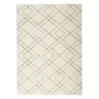 Nourison Luxurious Shag Lattice Indoor Rug