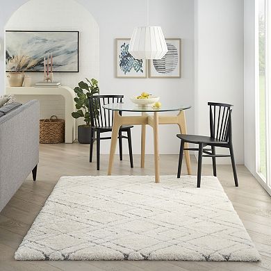 Nourison Luxurious Shag Lattice Indoor Rug