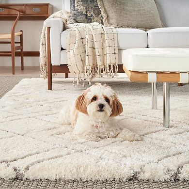 Nourison Luxurious Shag Lattice Indoor Rug