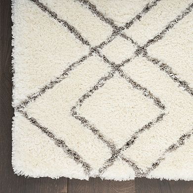 Nourison Luxurious Shag Lattice Indoor Rug