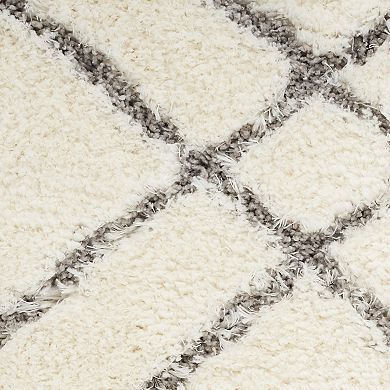 Nourison Luxurious Shag Lattice Indoor Rug