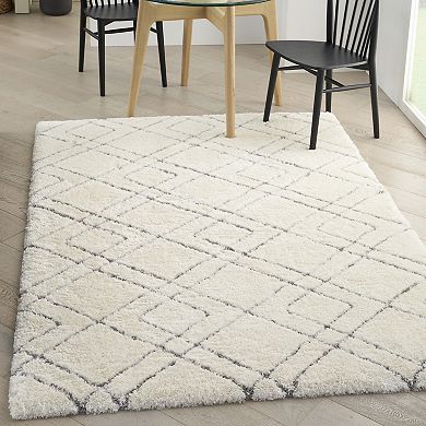 Nourison Luxurious Shag Lattice Indoor Rug