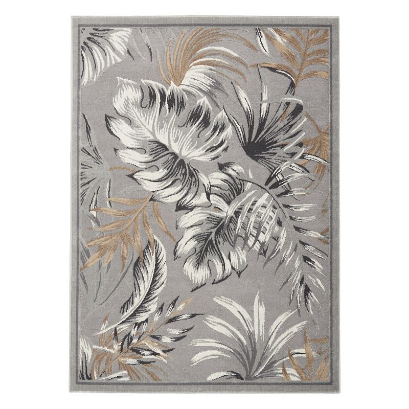 Nourison Pompeii Tropical Indoor Rug, Grey, 5X7 Ft