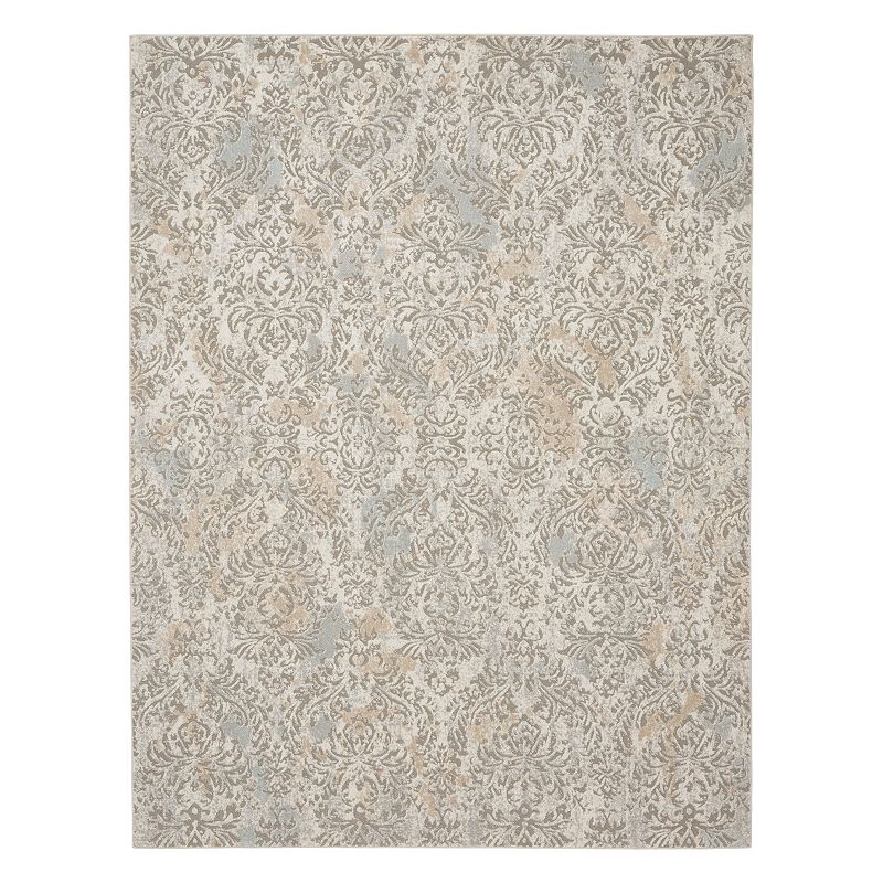 Nourison Soma Contemporary Damask Indoor Rug, Grey, 5X7 Ft