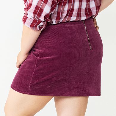 Juniors' SO® Corduroy High-Rise Wrap Mini Skirt