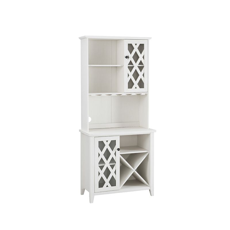 Lattice Bar Storage Cabinet, White