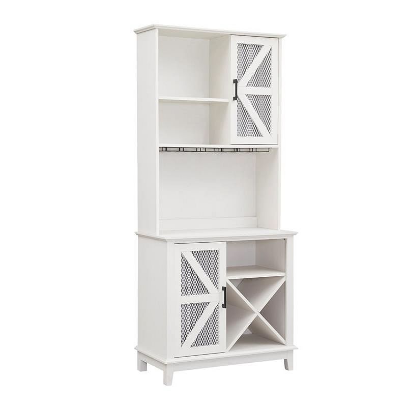 Farmhouse Bar Storage Cabinet, White