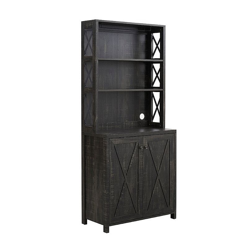 X-Frame Bar Storage Cabinet, Black