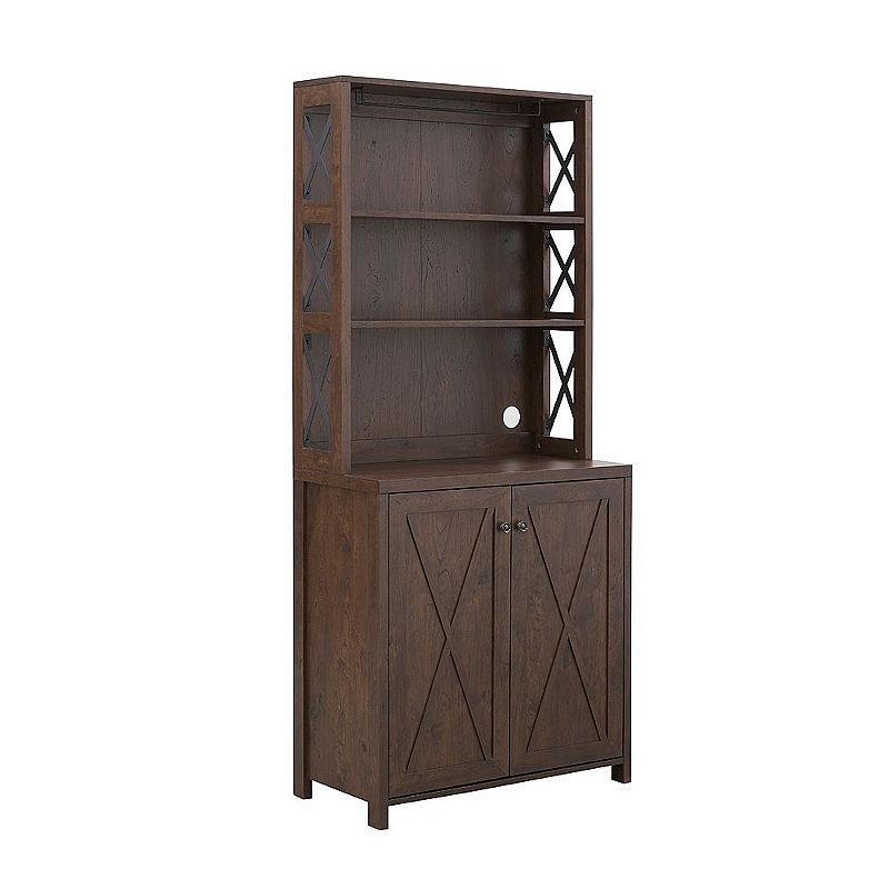 X-Frame Bar Storage Cabinet, Brown