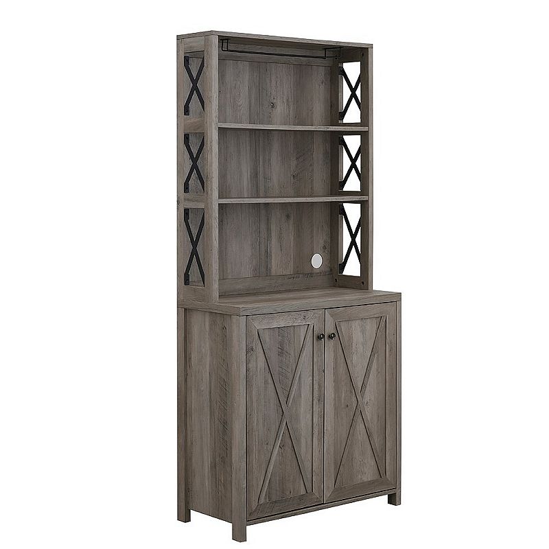 X-Frame Bar Storage Cabinet, Grey