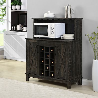 Farmhouse Microwave Stand Storage Cabinet