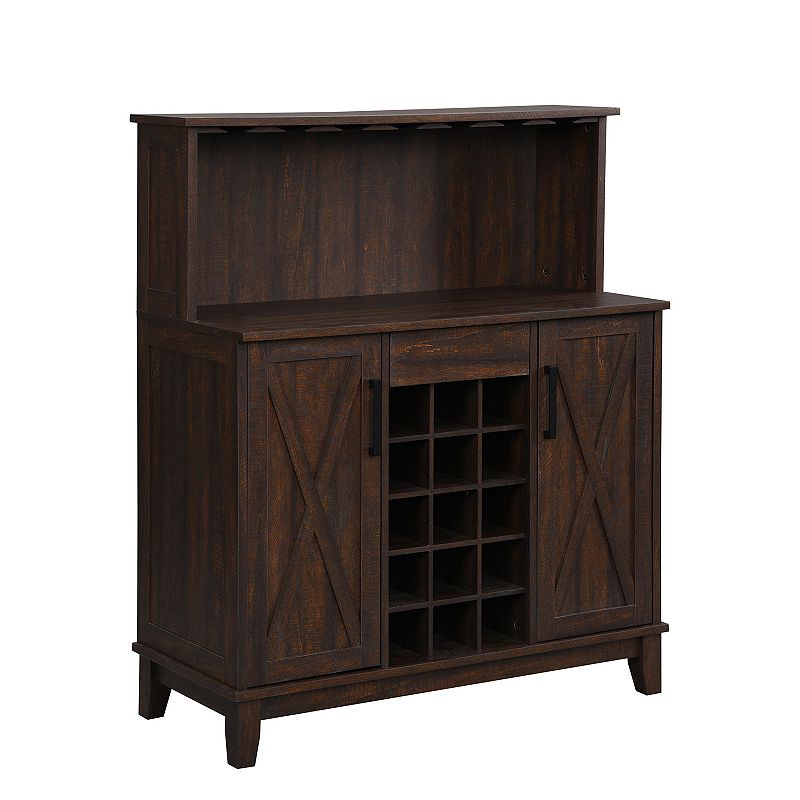 Farmhouse Microwave Stand Storage Cabinet, Brown