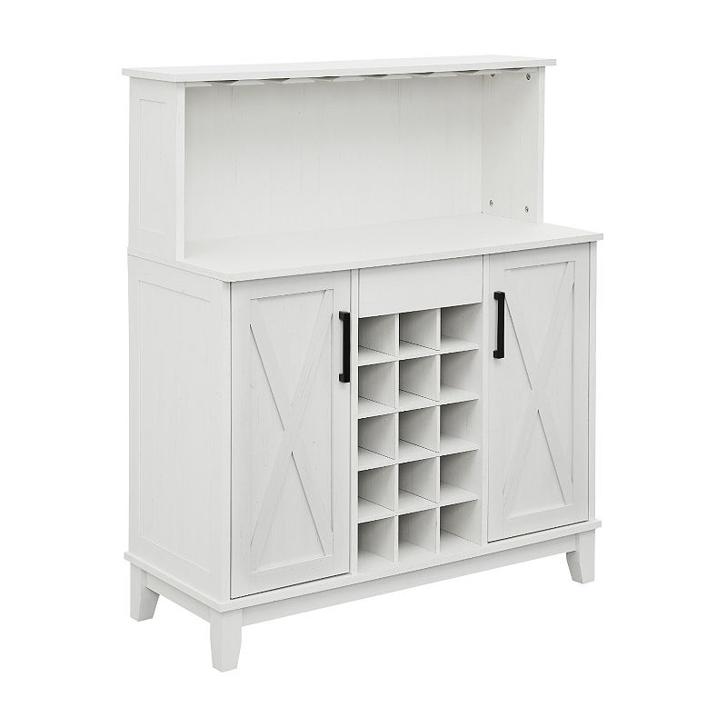 Farmhouse Microwave Stand Storage Cabinet, White