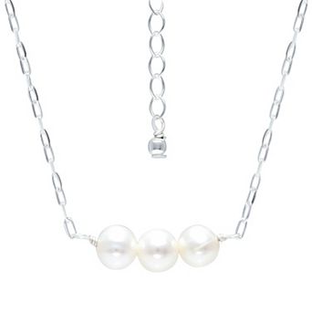 Aleure Precioso Sterling Silver Freshwater Cultured Pearl Chain Necklace