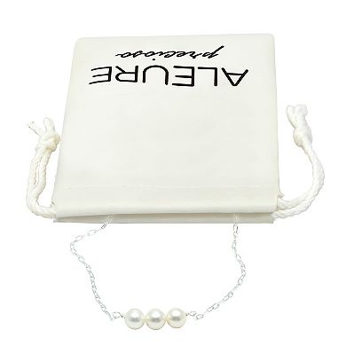 Aleure Precioso Sterling Silver Freshwater Cultured Pearl Chain Necklace