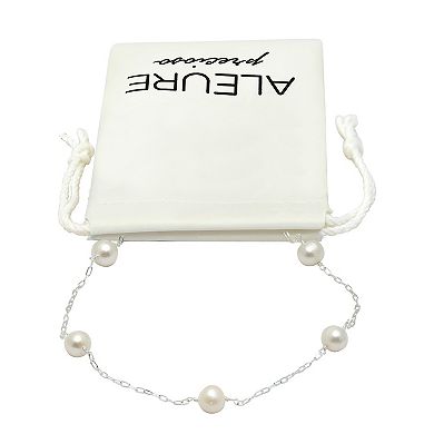 Aleure Precioso Sterling Silver Freshwater Cultured Pearl Chain Necklace