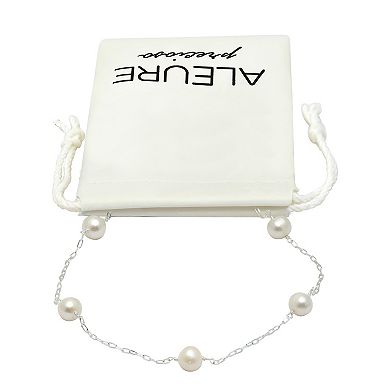 Aleure Precioso Sterling Silver Freshwater Cultured Pearl Chain Necklace 