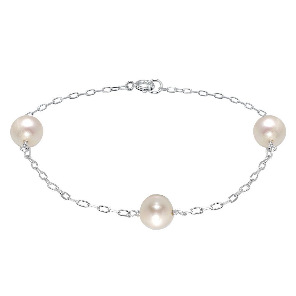 Aleure Precioso Sterling Silver Freshwater Cultured Pearl Chain