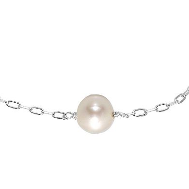 Aleure Precioso Sterling Silver Freshwater Cultured Pearl Chain Bracelet