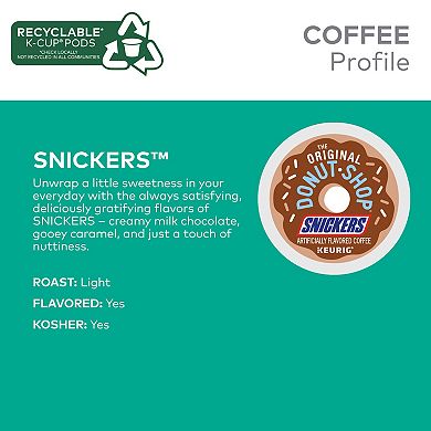 The Original Donut Shop Snickers Flavored Coffee, Keurig® K-Cup® Pods, Light Roast, 24 Count