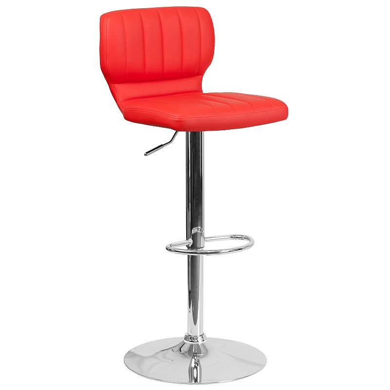 Flash Furniture Contemporary Adjustable Height Bar Stool, Red