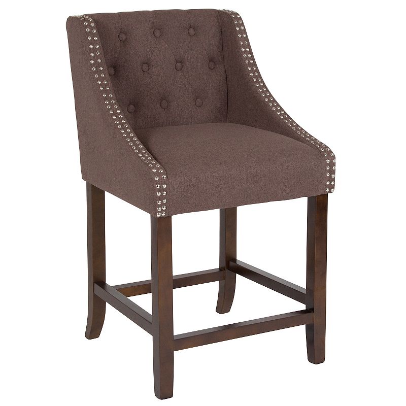 Flash Furniture Carmel Tufted Counter Stool, Brown