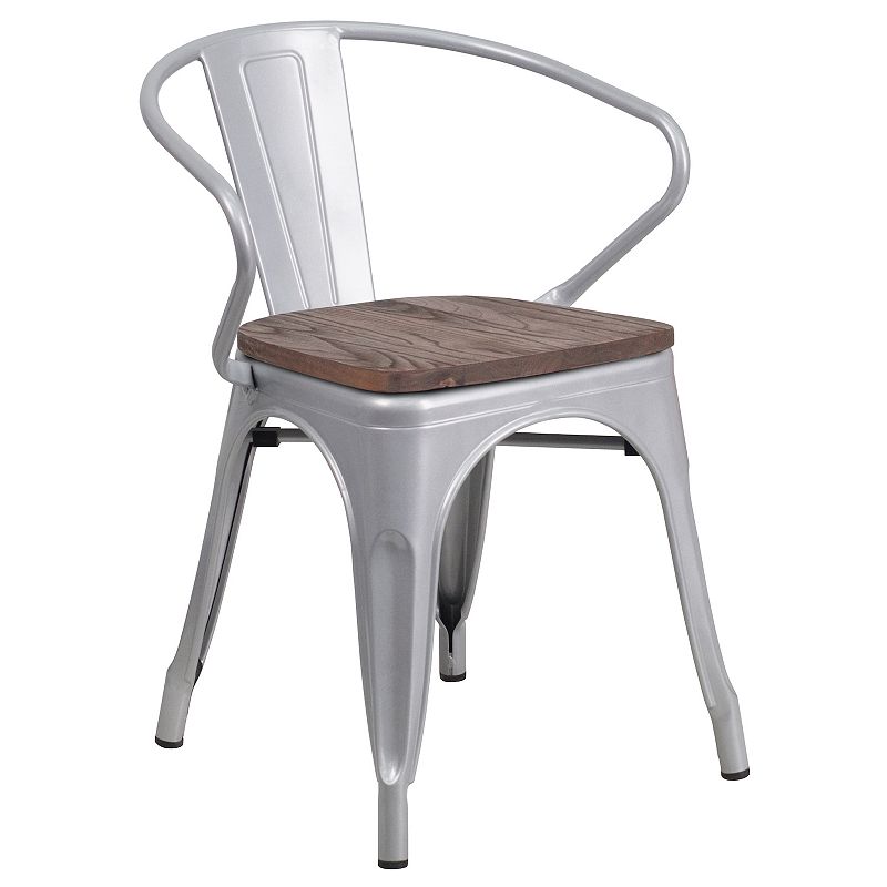Flash Furniture Mixed Media Dining Chair, Grey