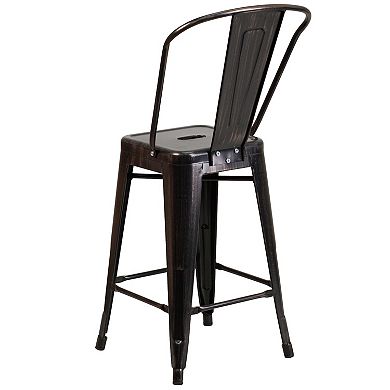 Flash Furniture Commercial Indoor / Outdoor Removable Back Counter Stool