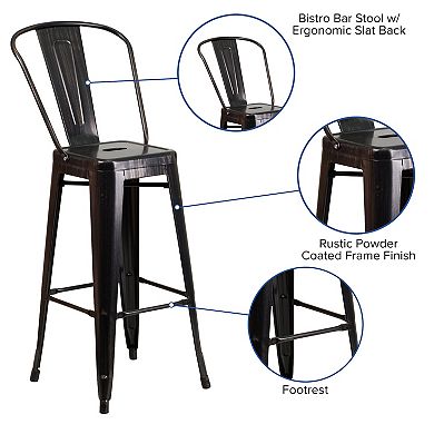 Flash Furniture Commercial Removable Back Indoor / Outdoor Bar Stool