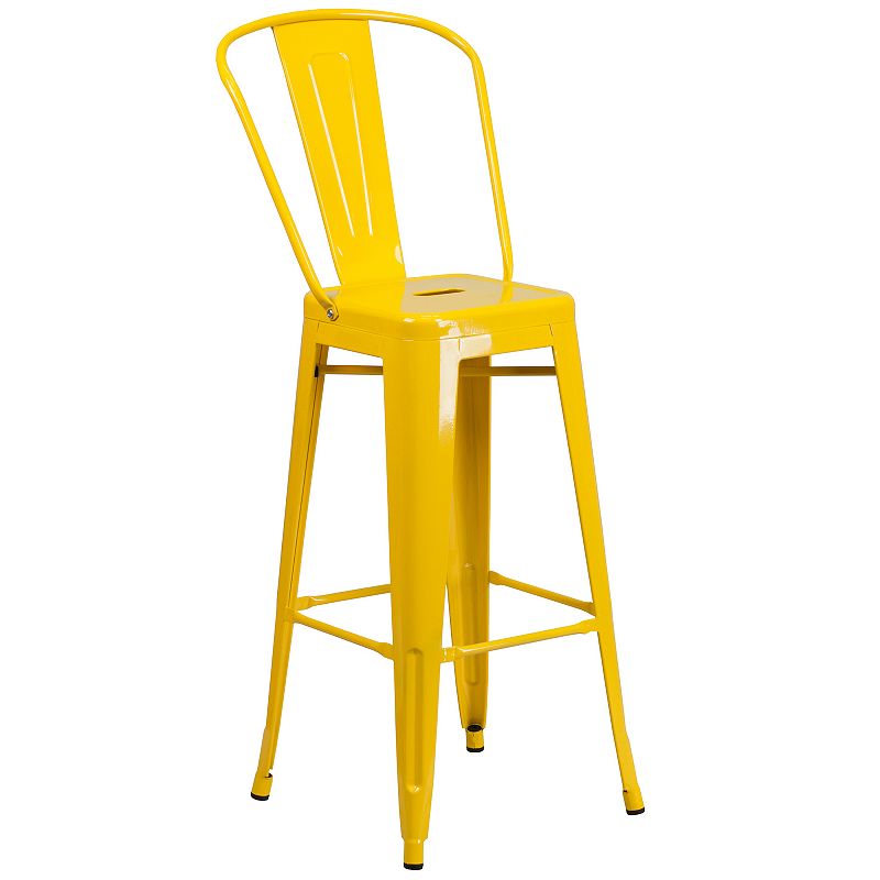 Flash Furniture Commercial Removable Back Indoor / Outdoor Bar Stool, Yello