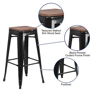 Flash Furniture Backless Square Seat Bar Stool