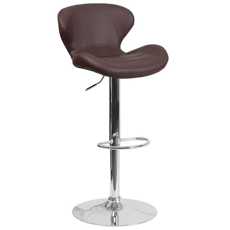 Flash Furniture Contemporary Adjustable Height Bar Stool, Brown