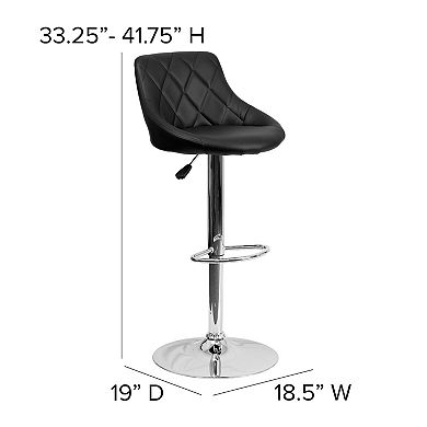 Flash Furniture Quilted Adjustable Height Bar Stool