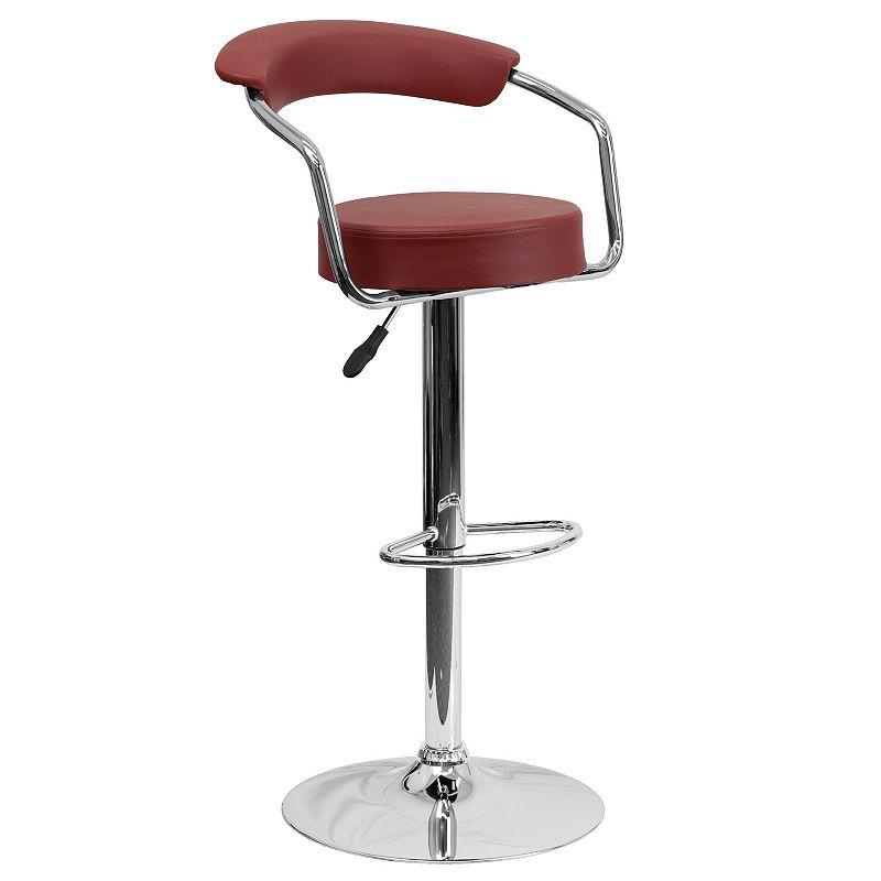 Flash Furniture Adjustable Height Modern Bar Stool, Red
