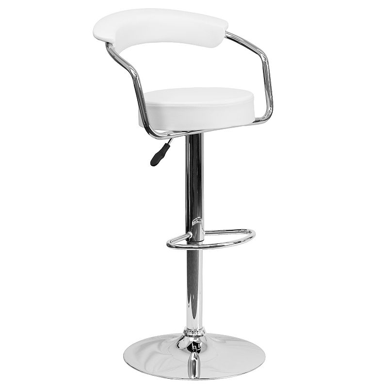 Flash Furniture Adjustable Height Modern Bar Stool, White