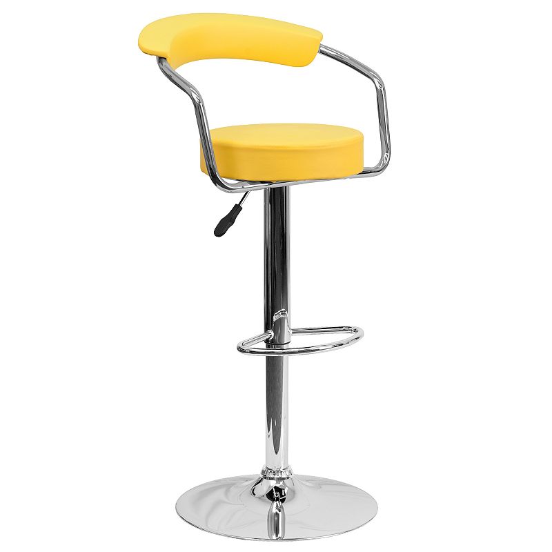 Flash Furniture Adjustable Height Modern Bar Stool, Yellow