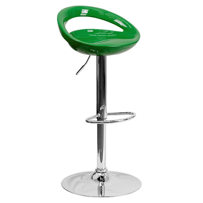 Flash Furniture Contemporary Adjustable Height Bar Stool, Green
