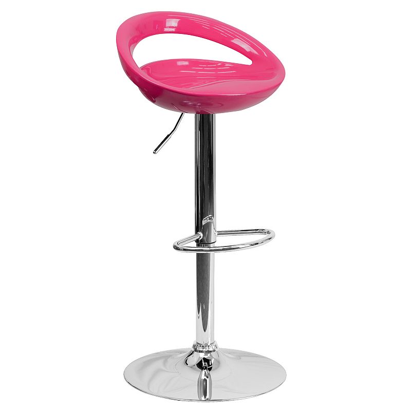 Flash Furniture Contemporary Adjustable Height Bar Stool, Pink