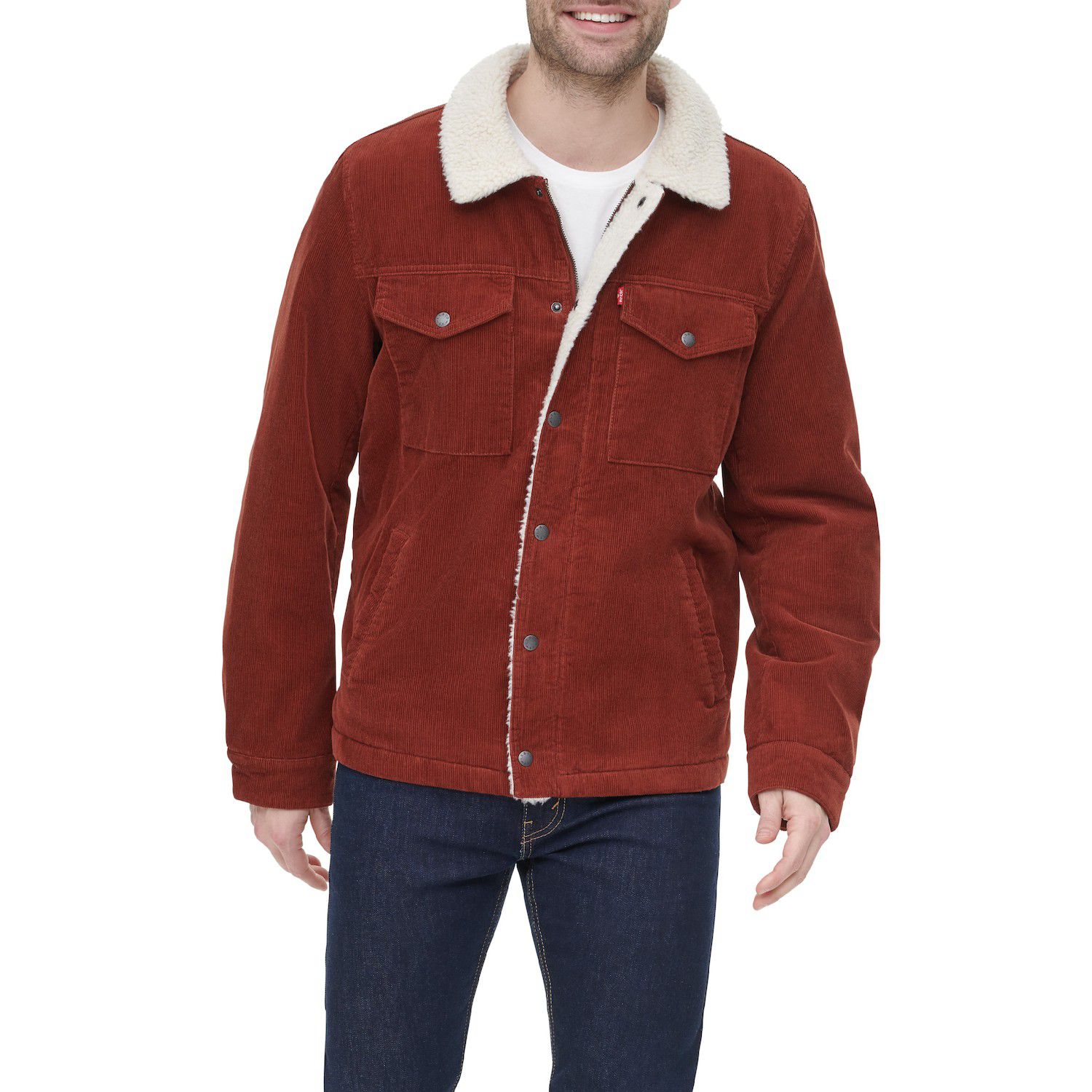 red sherpa jacket mens