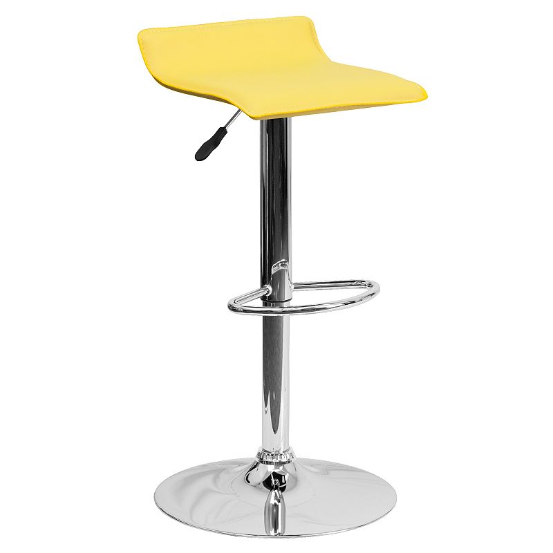 Flash Furniture Adjustable Height Chic Bar Stool, Yellow