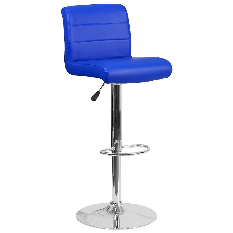 Flash Furniture Padded Adjustable Height Bar Stool, Blue