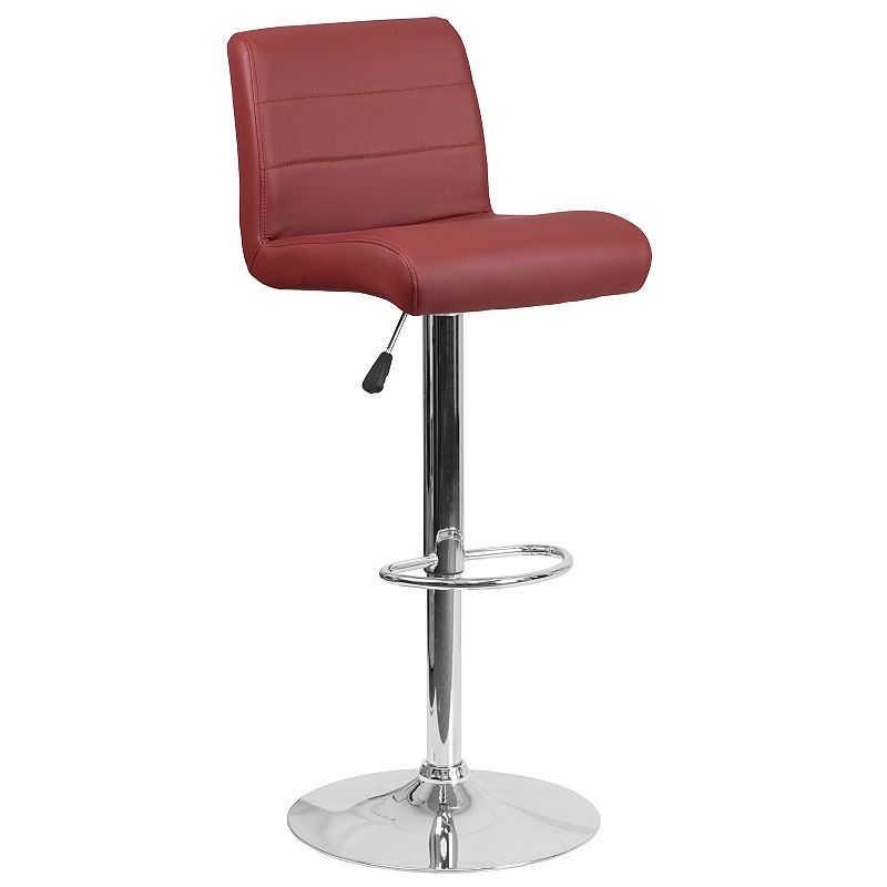 Flash Furniture Padded Adjustable Height Bar Stool, Red
