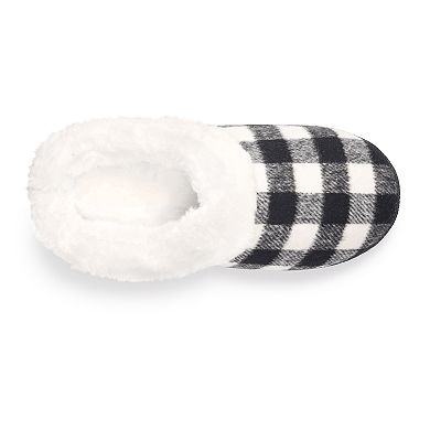 Women's Sonoma Goods For Life® Faux Fur Buffalo Plaid Clog Slippers